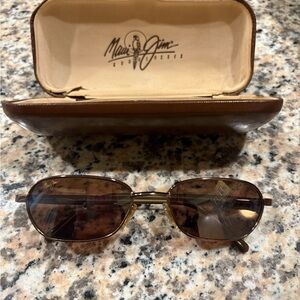 Maui Jim Gold and Brown Sunglasses